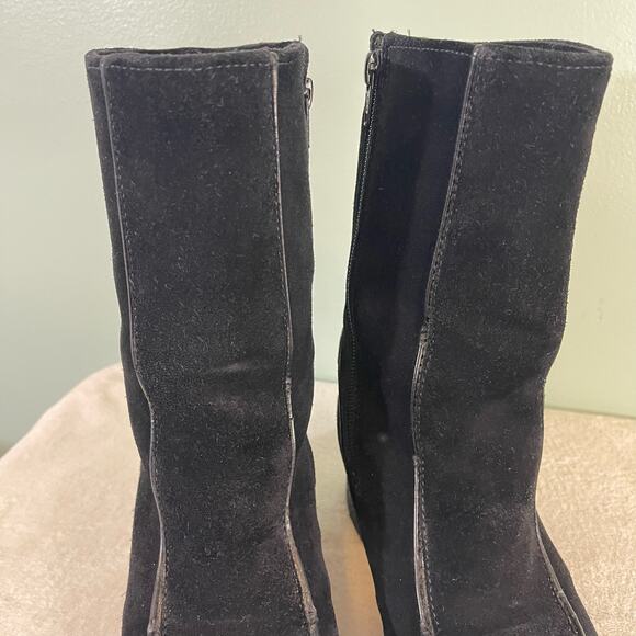 Pajar Canada Suede Shearling Lined Black Boots Size 6.5 - Picture 3 of 10